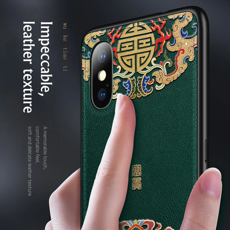 Роскошный кожаный рельефный чехол с рисунком для iPhone 11 Pro XS MAX XR X, силиконовый мягкий чехол s, чехол для iPhone 7, 8, 6, 6S Plus, оболочка