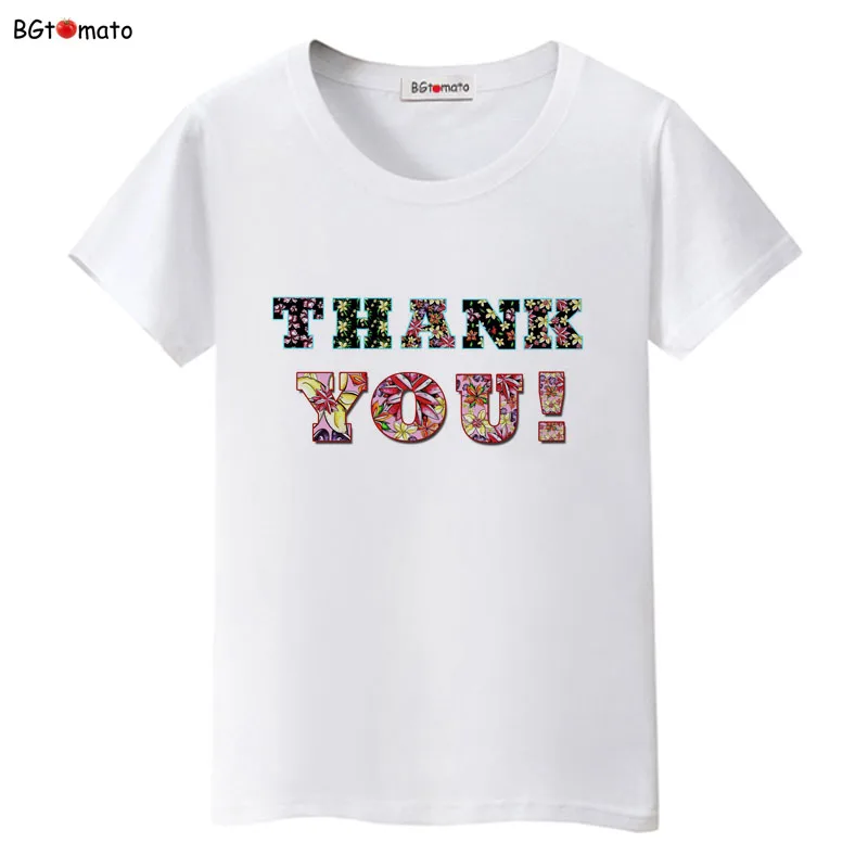 

2021 Floral letter THANK YOU t shirt women real 3Dlovely summer symbol letter shirt Brand good quality tops
