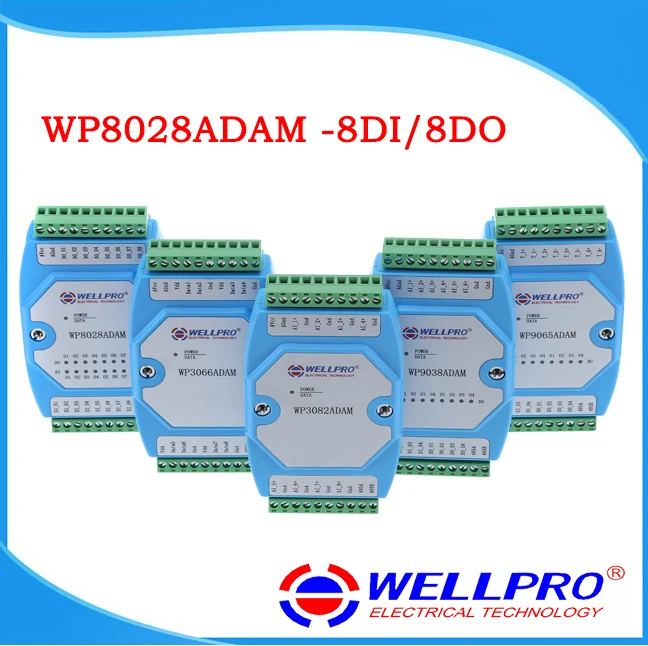 

8DI / 8DO _ цифровой входной и выходной модуль/оптрон изолированный/RS485 MODBUS RTU средство связи Wellpro WP8028ADAM