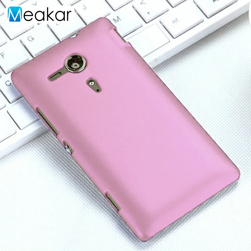 Матовая Пластик Coque 4.6For sony Xperia Sp чехол для sony Xperia Sp M35H C5302 C5303 C5306 телефона чехол-лента на заднюю панель - Цвет: pink