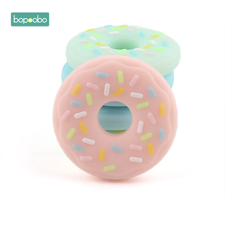 

Bopoobo 1pc Baby Nursing Accessories Chewing Silicone Donuts Crib Sensory Toys DIY Jewelry Teething Accessories Baby Teether