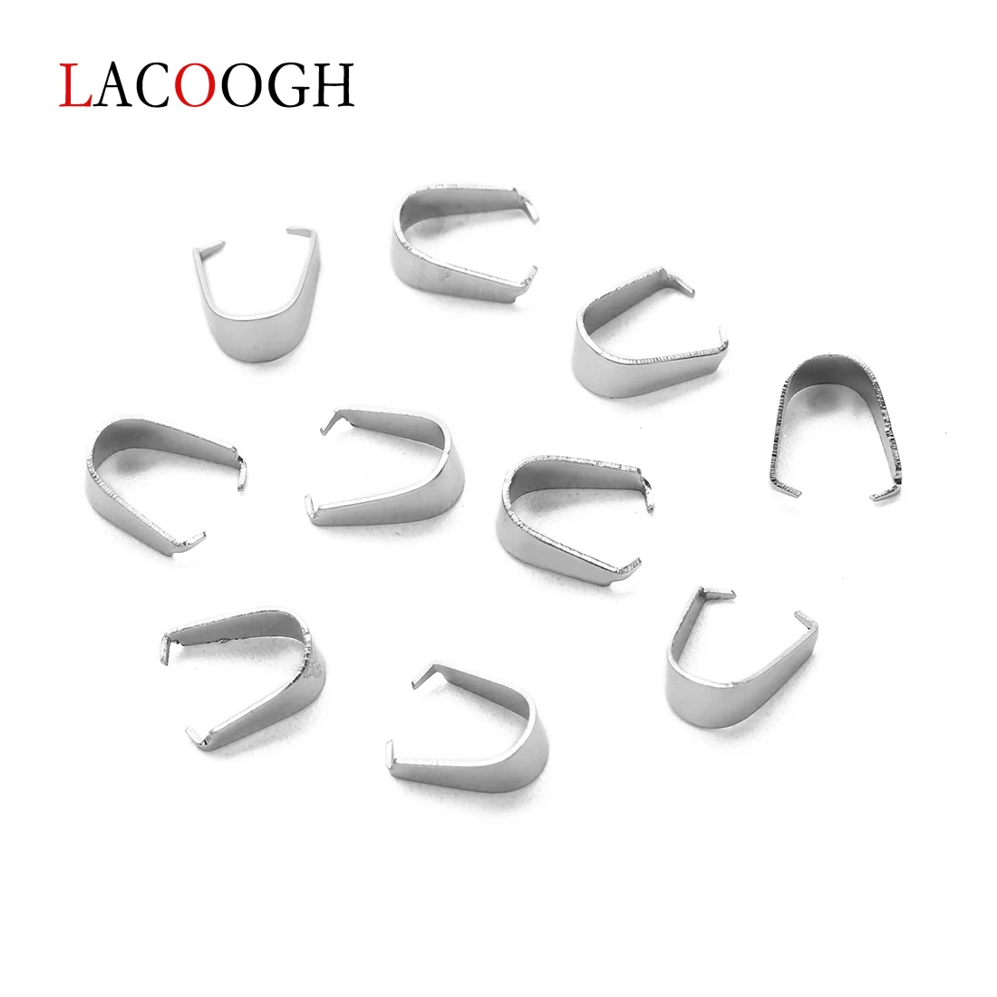 

200Pcs Stainless Steel Clasps Pinch Clips Bails Charm Buckle Pendant DIY Necklace Bracelet Connectors Jewelry Making Findings