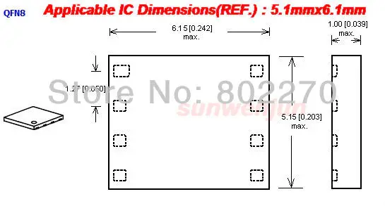 QNF8/MLP8/MLF8/SON8/WSOP8 to DIP8 Test Socket/Adapter PLASTRONICS 08QN12T16050 | Компьютеры и офис