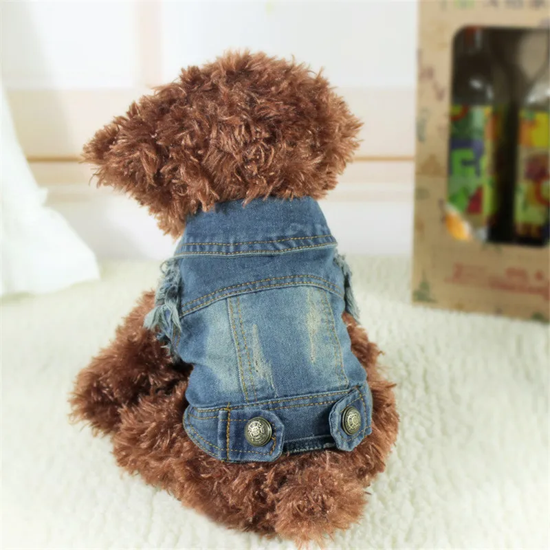 Fashion Dog Clothes Denim Retro Vest And Jeans Tactic Pet Bichon Autumn Winter Cat Coat Jacket |