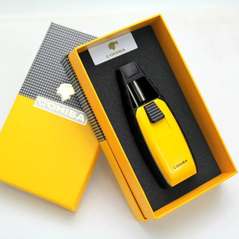 COHIBA мощный одиночный факел Jet Flame сигарета зажигалка с подарочной коробкой | Дом и