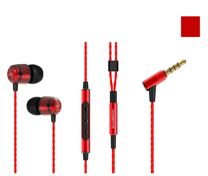 Акции Новые SoundMAGIC E50C красные наушники с супер басами HIFI стерео в ухо микрофоном и