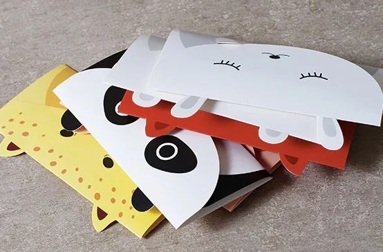 Милые животные день рождения карта панда подарок конверт для поздравительной