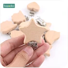 Bopoobo 4 шт. натуральная деревянная Соска с животным металлическим зажимом аксессуары для малышей держатель для еды с сердечком деревянный Прорезыватель для зубов