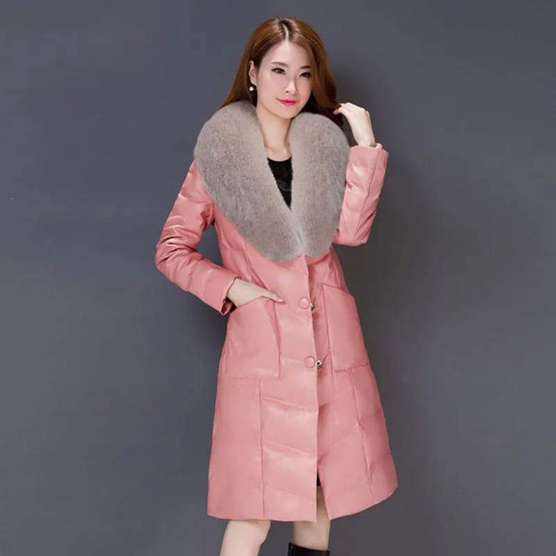 2020 теплая куртка с воротником из искусственного лисьего меха Женский костюм