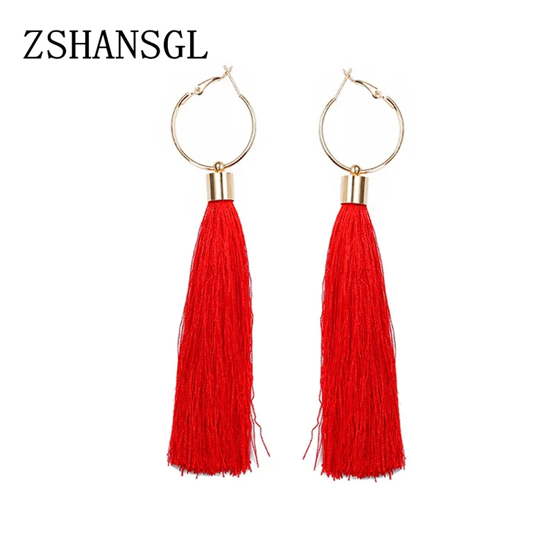 Boho винтажная Капля воды кисточкой серьги модное ювелирное изделие длинные
