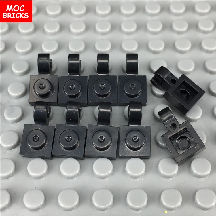 100 шт./лот MOC кирпичи пластины модифицированные 1x1 с зажимом горизонтальный