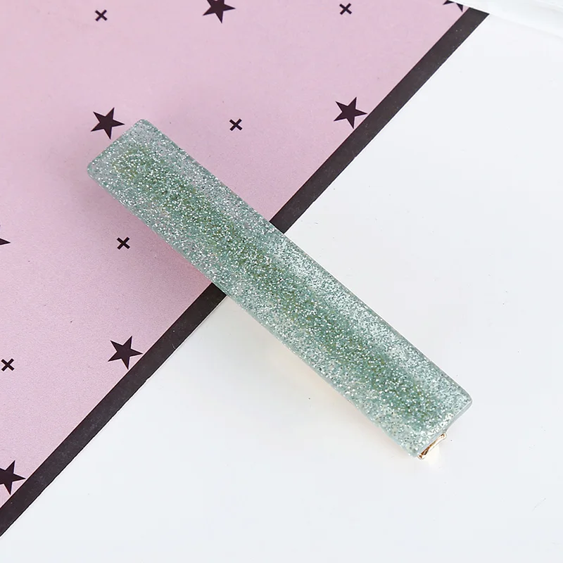 YAOLOGE 38 Style Sweet Women Girls Acrylic Geometric Rectangle Hair Clips Tin Foil Sequins Hairpins Barrettes Headbands Headwear - Цвет: H170