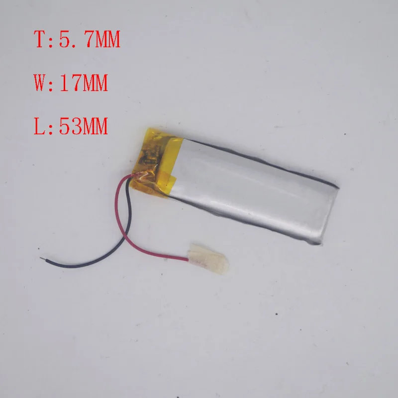 

3.7V Polymer Lithium battery 571753/602055 CarLog recording pen wireless headset