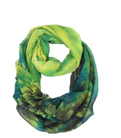 

2016 new women fashion spring autumn winter voile italy oil Paiting print tube infinity eternity loop round ring scarf scarves