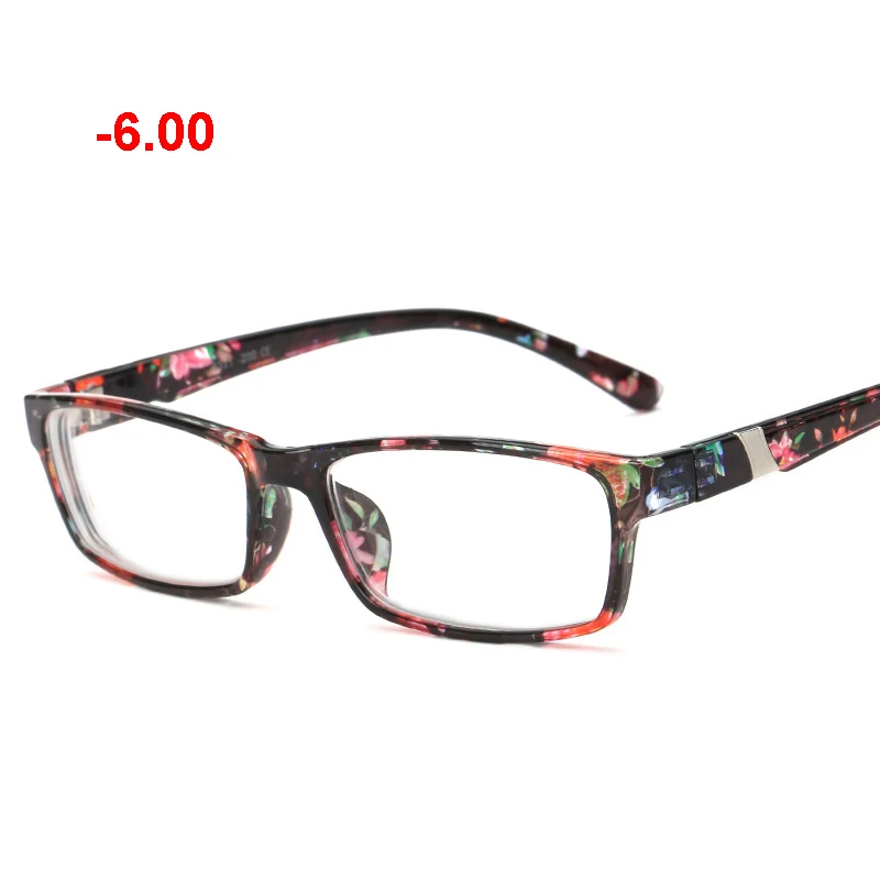 multicolor -6.00 Готовые очки для близорукости-1,0-4,0-4,50-5,00-5,50-6,0 очки для близорукости с памятью из смолы для мужчин и женщин очки для близоруких - Цвет оправы: multicolor -6.00