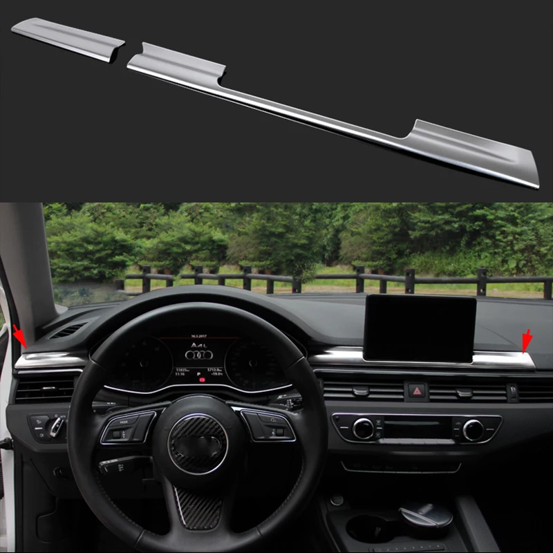 2x стальной центральный GPS-навигатор + панель приборной панели обшивка для Audi A4 B9