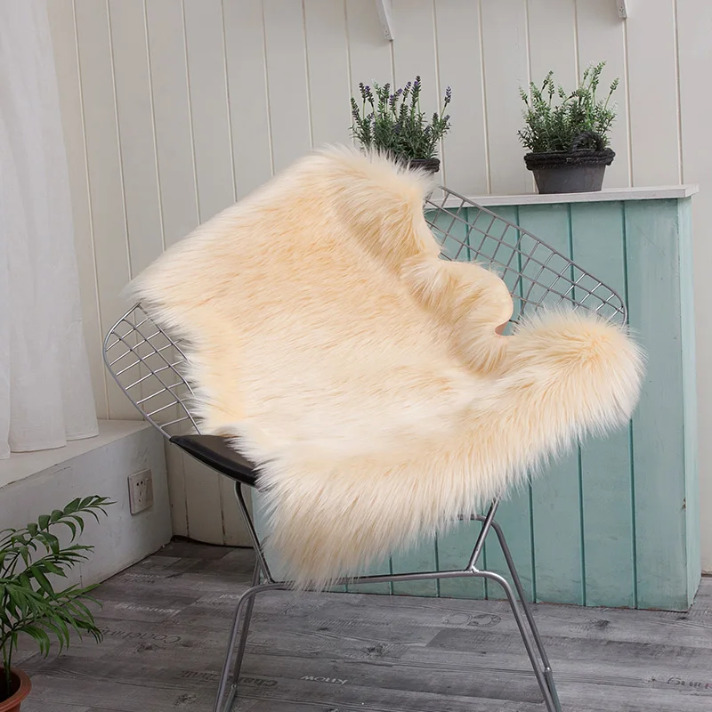 Имитация шерсти ковер спальня прикроватное одеяло стул коврик подушка пушистый