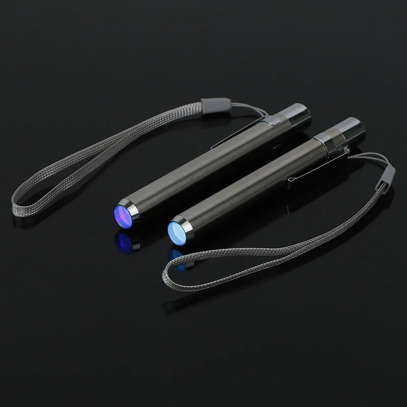 1 шт. Светодиодный УФ-фонарик из нержавеющей стали ультрафиолетовый светильник