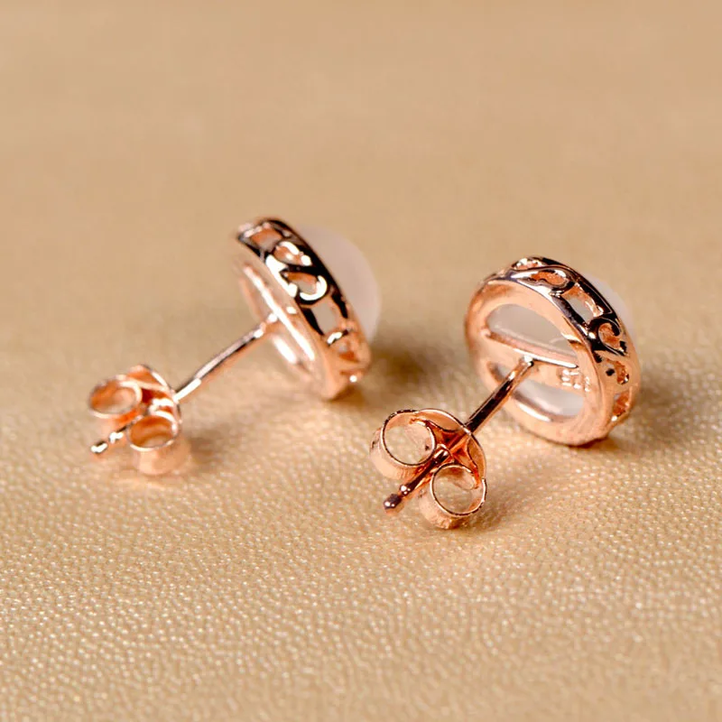 Very Thai 925 Silver Earrings natural imported Moonstone gold-plated earrings fashion all-match | Украшения и аксессуары