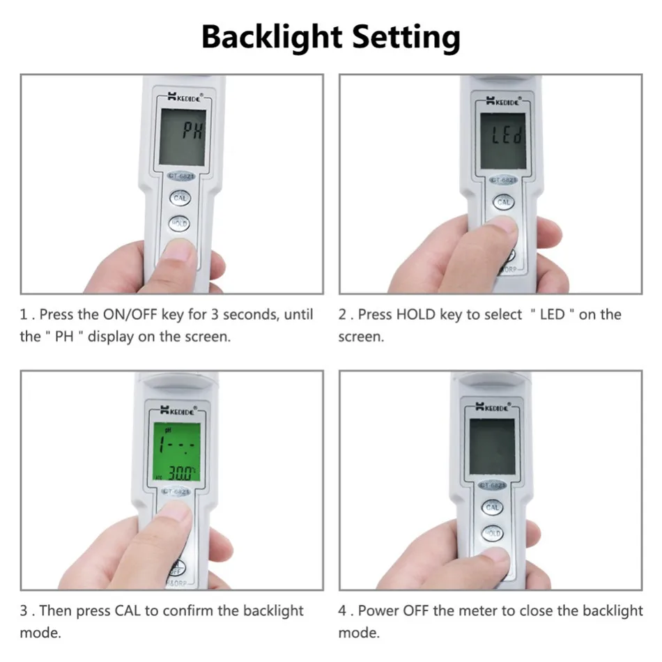 Цифровой портативный водонепроницаемый измеритель PH & ORP 0 14 pH 500mV потенциал