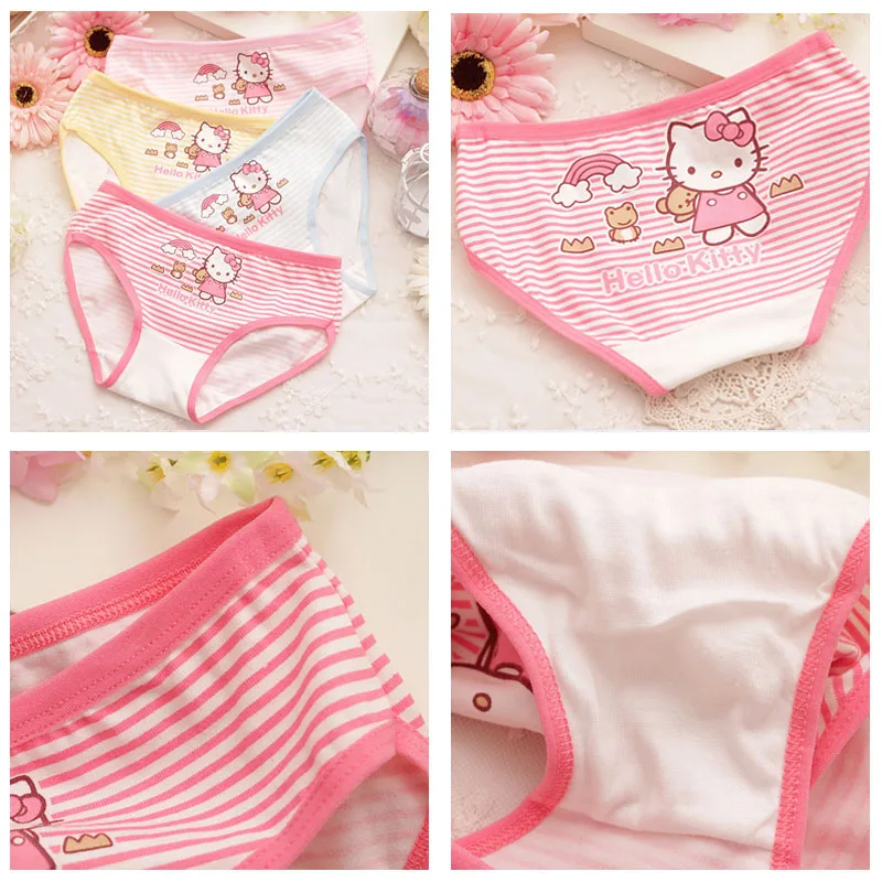 4 шт./партия хлопковые трусики для девочек детское кружевное нижнее белье с