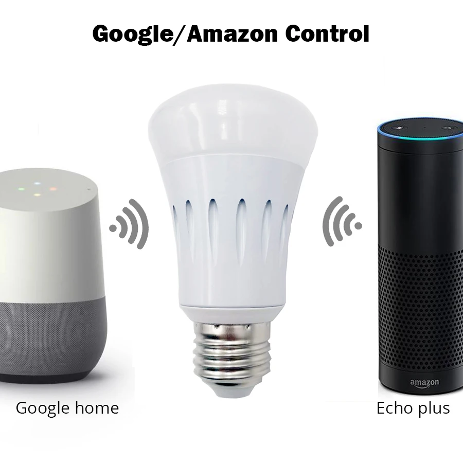Google Светодиодная лампа для дома диммер 2 4 г wifi патрон умный свет RGB многоцветное