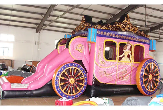 Хит продаж лошадь принцессы и тележка надувной замок горка детские игрушки