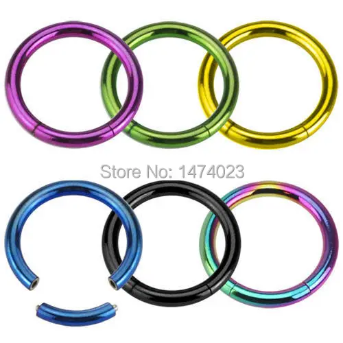 

1.2*10 Steel Segment Seamless Septum Ring Nose Hoops mix order wholesale
