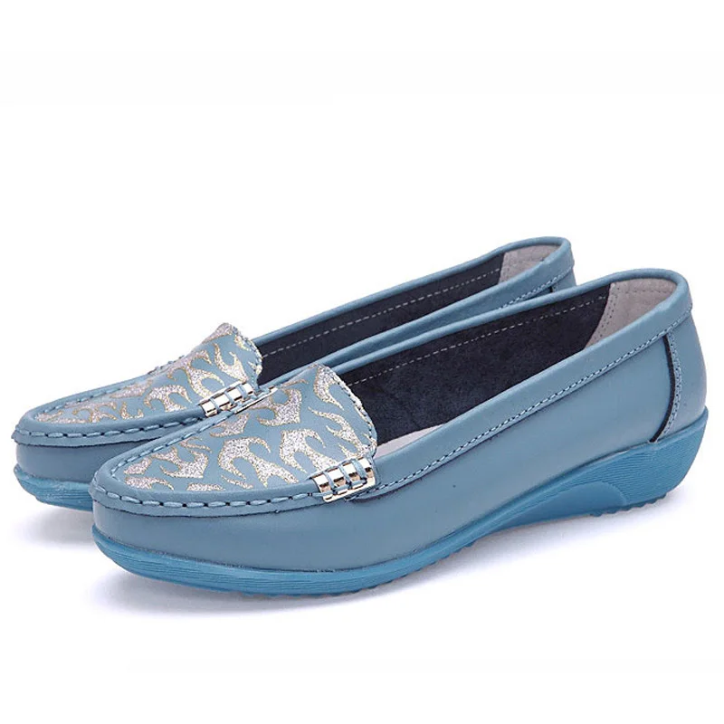 Женщин из натуральной кожи мать мокасины женская мягкие досуг квартиры женщина