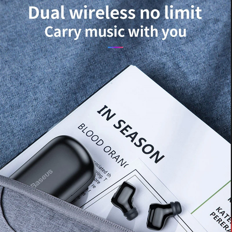 Беспроводные Bluetooth наушники Baseus 5 0 спортивные стереонаушники для iPhone Samsung Xiaomi