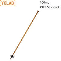 yclab 100ml burette with ptfe stopcock class a brown amber glass laboratory chemistry equipment