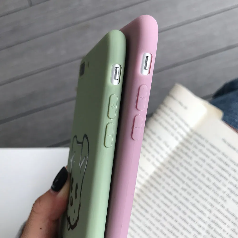 KISSCASE Cat Dog Case For iPhone 7 8 X XS plus 5 5s SE 6 6S Cute Cartoon LetterCPhone for XR MAX Cover |