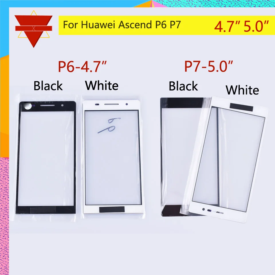 P6 P7 Front Panel For Huawei Ascend Glass Touch Screen Lens Replacement Outer LCD | Мобильные телефоны и аксессуары