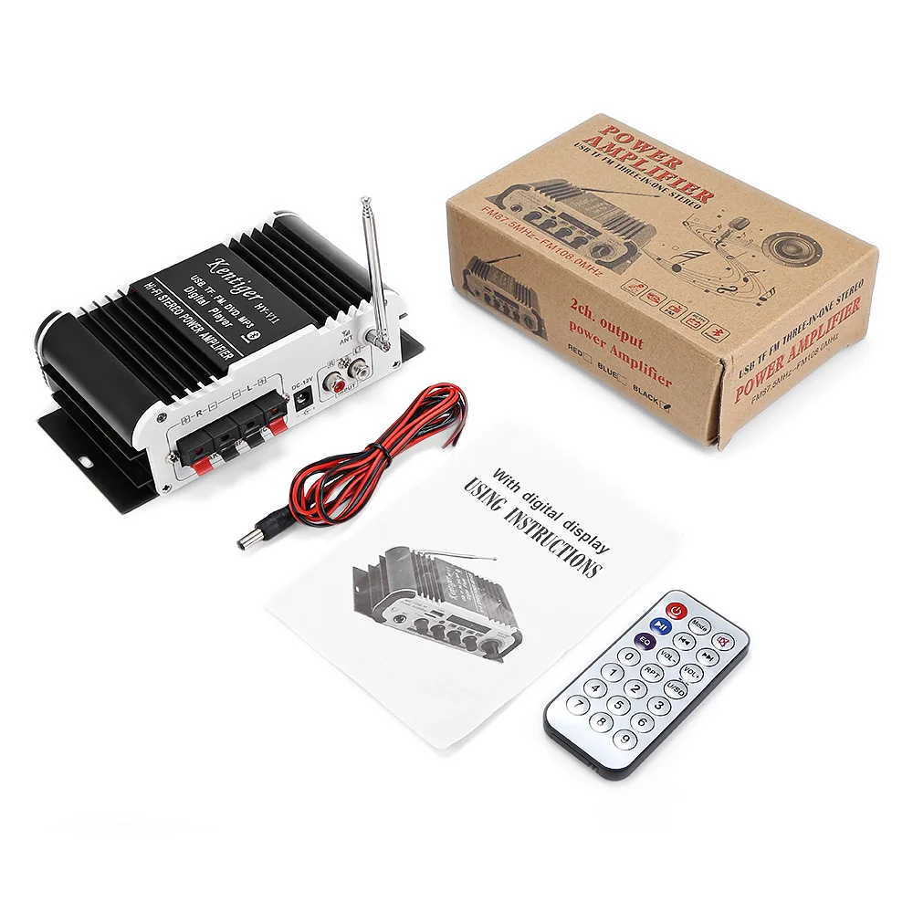 Kentiger HY-V11 Bluetooth усилитель 2-канальный Super Bass аудио с пульта дистанционного