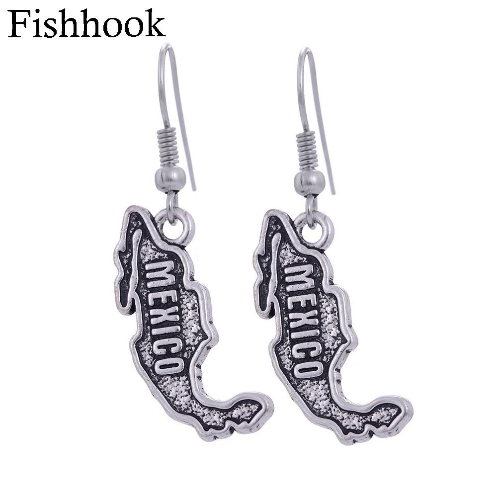 Fishhook серьги с картой мексиканские и подвески антикварные дизайнерские подарки |