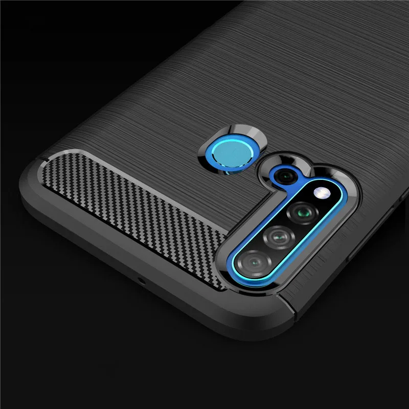 Силиконовые чехлы для huawei P20 Lite 2019 Чехол протектор из углеродного волокна Мягкий