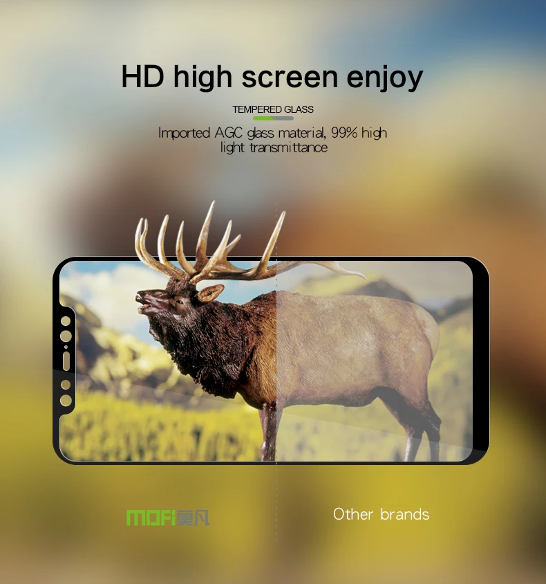 Mofi For xiaomi MI 8 mi8 6.21&quot Full Cover Color Tempered Glass Screen Protector Toughened Protective Film |