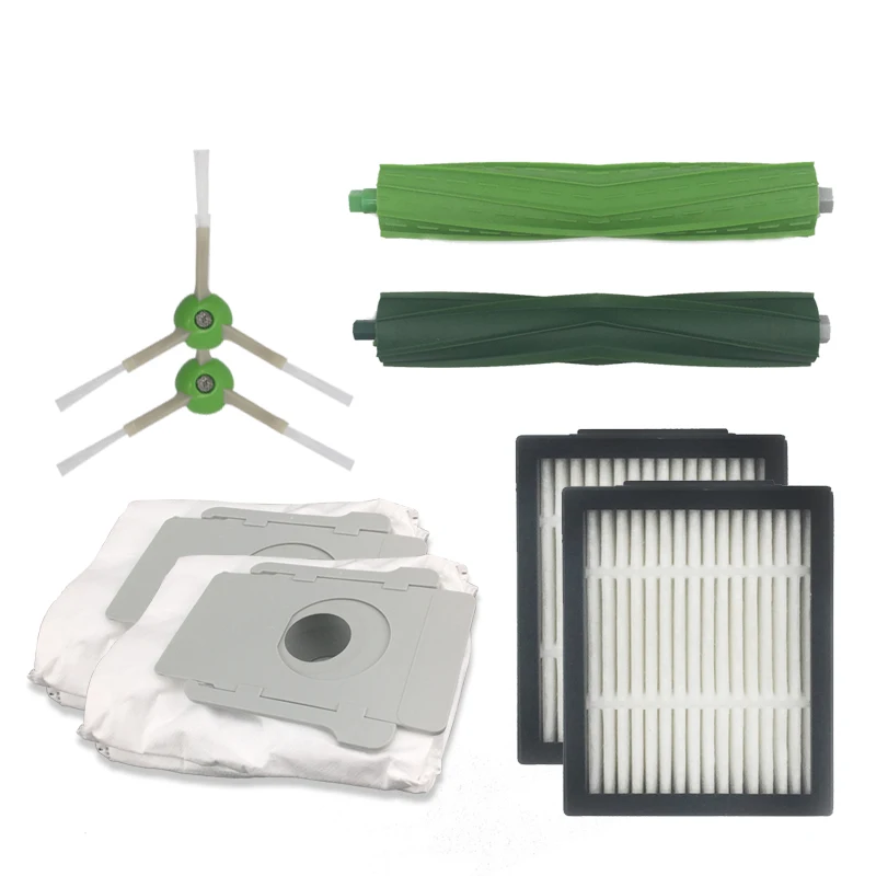 

8 pcs/lot Hepa Filter+Side Brush+Brush Roll+Dust bag for iRobot Roomba i7 E5 E6 I Series Robot Vacuum Cleaner Replacement part