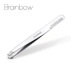Пинцет для бровей Brainbow 1 шт., расческа для бровей, расческа для бровей из нержавеющей стали, пинцет для наращивания ресниц, двойные веки, зажим для бровей