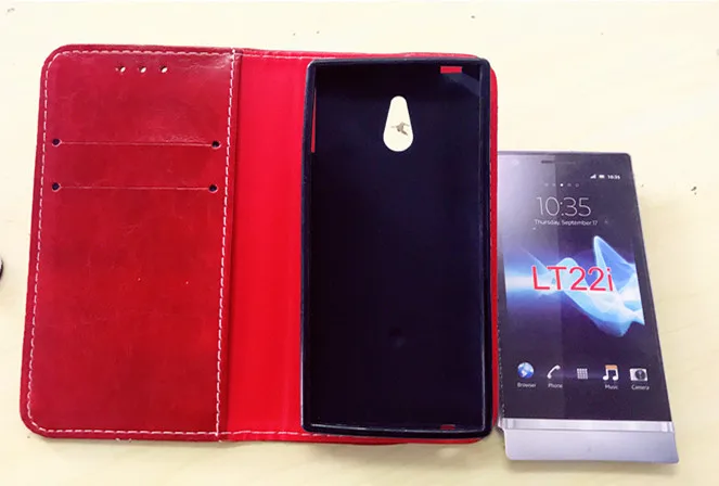 Effle Модный чехол из искусственной кожи с защелкой для sony Xperia P LT22i 4,0 дюймов Чехол Бренд Чехол-Кошелек для телефона с подставкой и держатель для карт