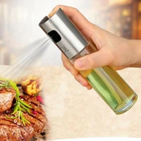 stainless steel olive oil sprayer kitchen oil spray bottle pump glass oil pot leak proof drops oil dispenser bbq cooking tools