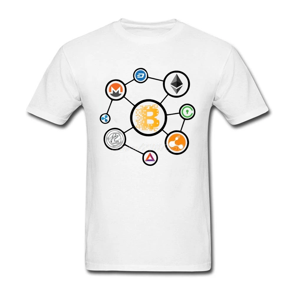 Bitcoin Litecoin тире эфириума Monero пульсация футболка XXXL заказ короткий рукав футболки в