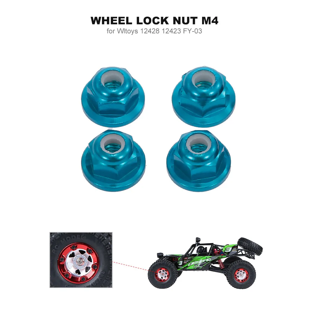 4 шт. колесо радиоуправляемого автомобиля гайка мм M4 для 1:12 Wltoys 12428 12423 детали