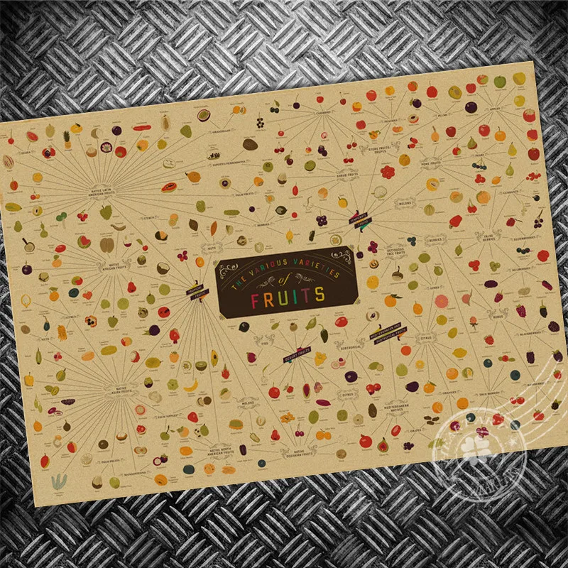 ВИНТАЖНЫЙ ПЛАКАТ домашний декор в виде фруктов и хольда старинная Наклейка на