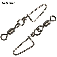 goture 200pcsbag fishing swivel rolling swivel with coastlock snap size 6 4 2 hook lure connector terminal fishing tackle