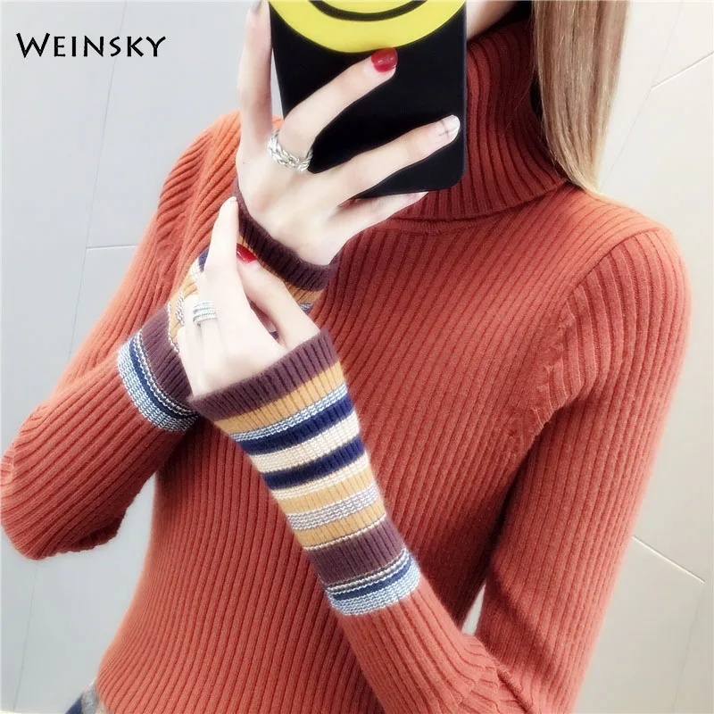 Women Knitted Jumper Sweater And Pullovers Korean Fashionl Style Turtleneck Sweaters Winter Autumn 2019 New Tops | Женская одежда
