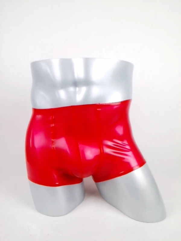 Модные Красные сексуальные латексные трусы боксеры фетиш натуральный каучук