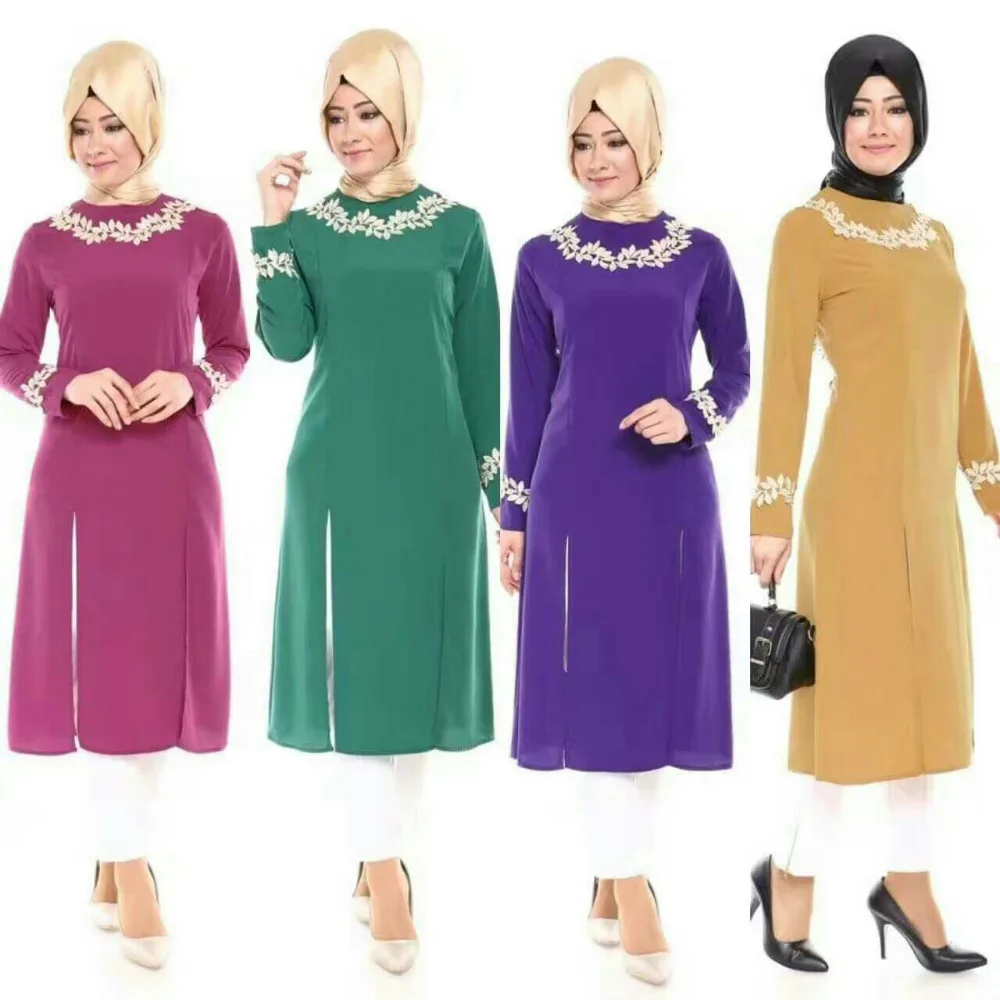 Женская рубашка с длинным рукавом большие размеры|long islamic blouse|long sleeve muslim blousemuslim long