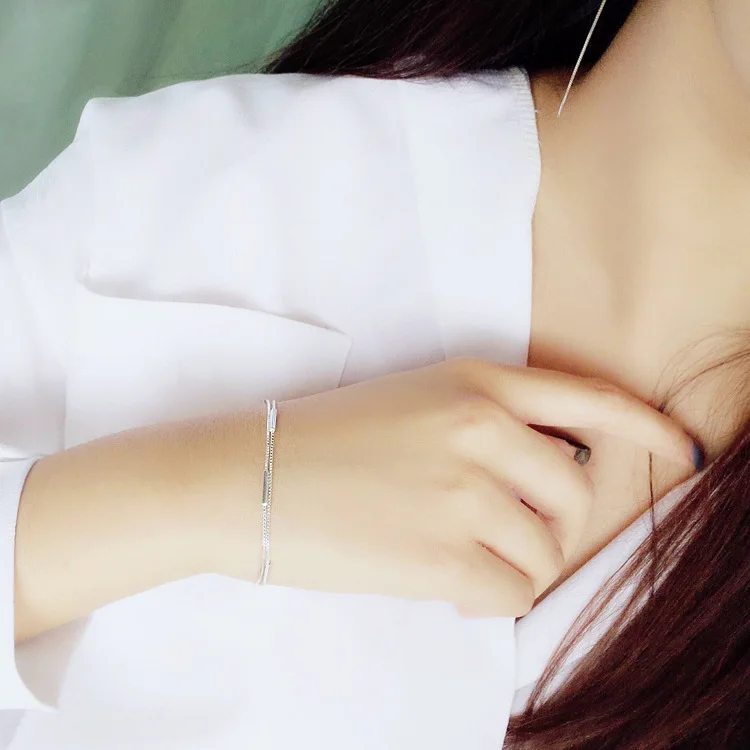 

925 Sterling Silver Simple Round Bracelets & Bangles New Fashion Bracelet For Women sterling-silver-jewelry
