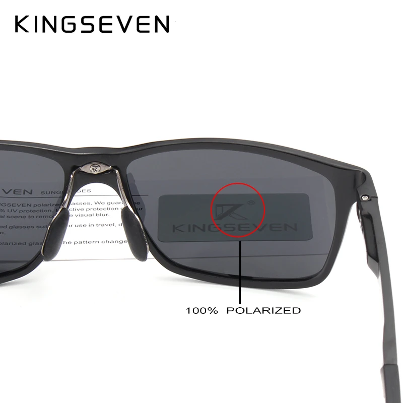 KINGSEVEN, оригинальные поляризованные солнцезащитные очки, брендовые, алюминиево-магниевые, зеркальные, мужские спортивные очки для вождения, очки Oculos De Sol